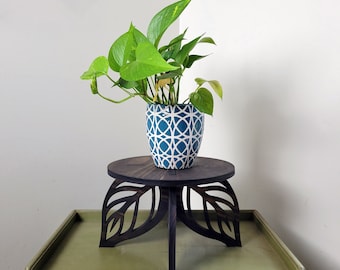 Large wood plant holder, indoor potted plant shelf, home decor, gift for plant lovers, pot holder table wooden display, boho decor, handmade
