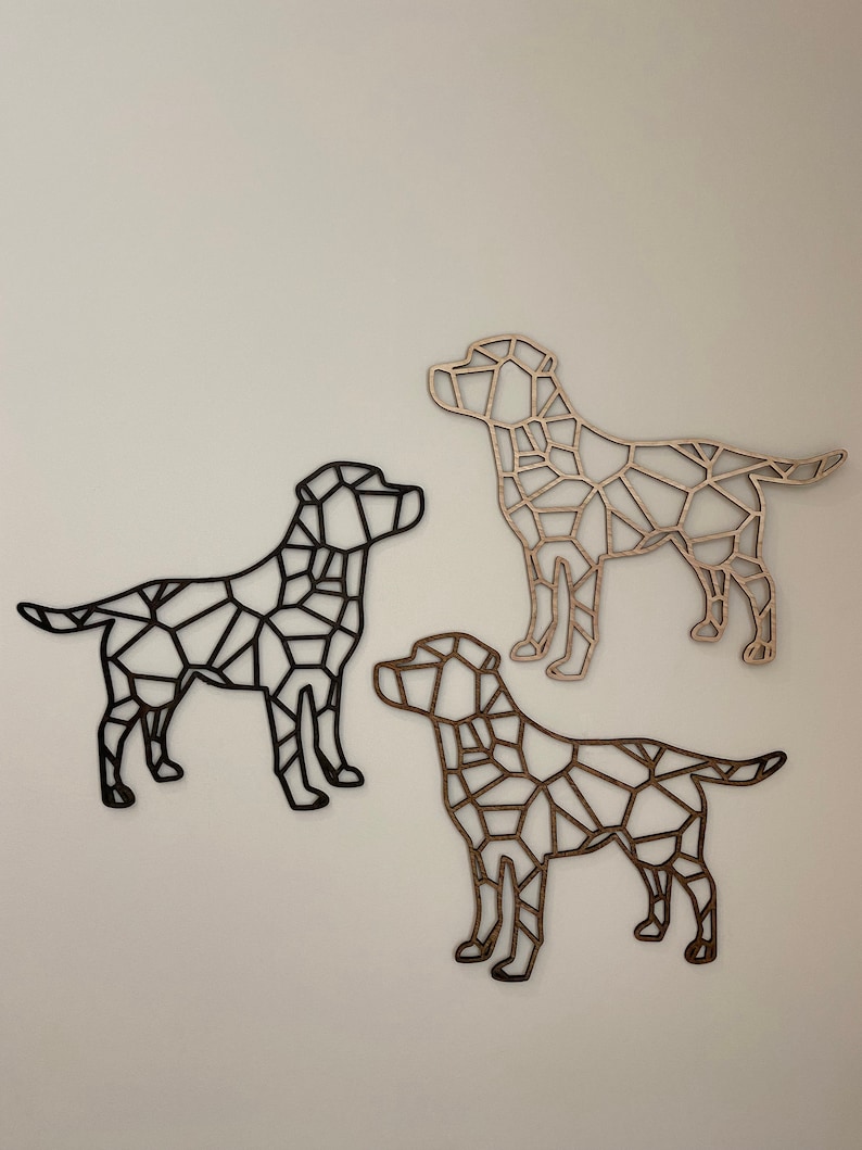 Geometric Wooden Dog Wall Art Dog Wall Decor Dog Lover Etsy