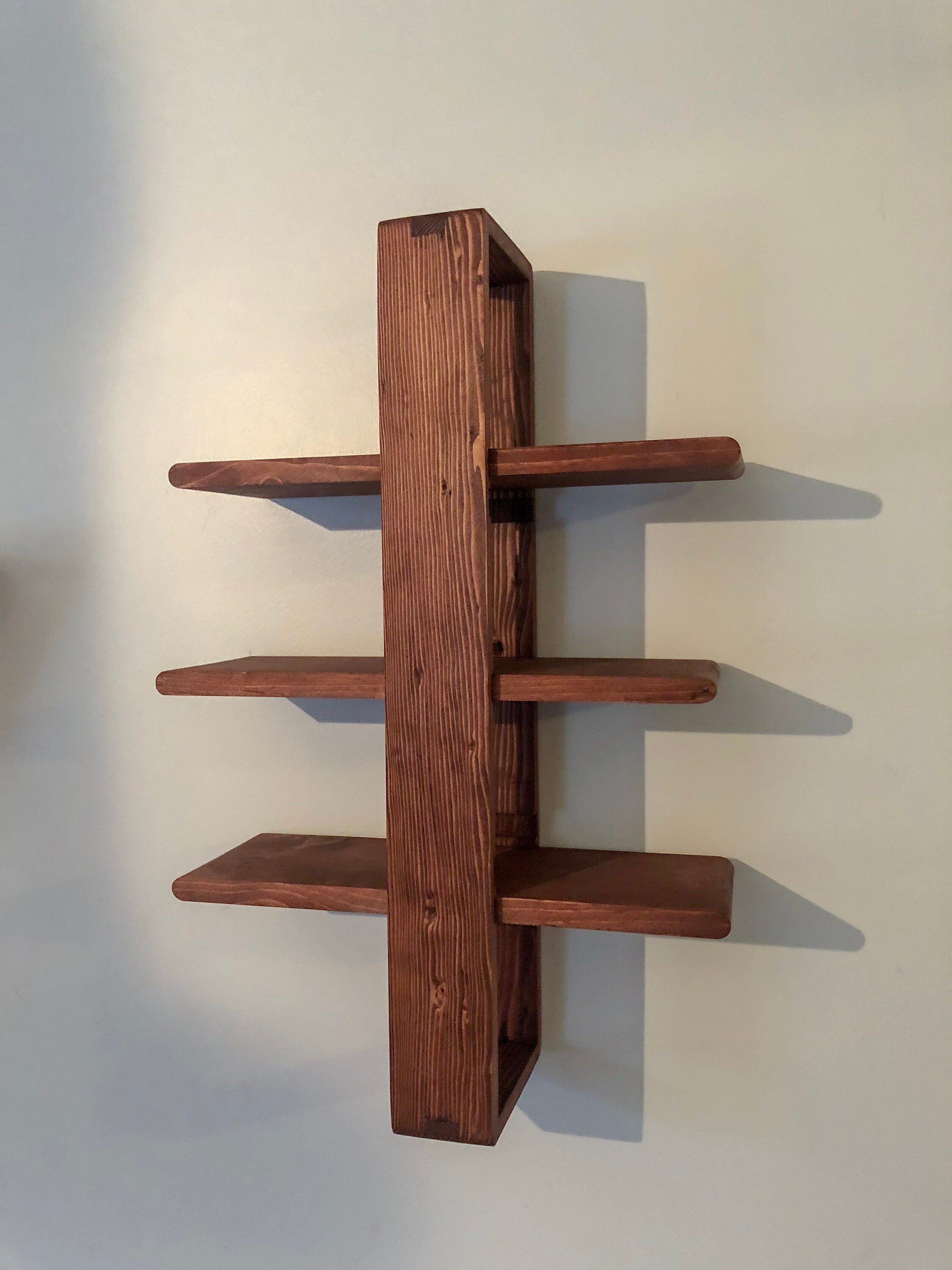 Sliding Shelf - Adjustable Slide Shelf - Solid Wood Floating Shelf ...