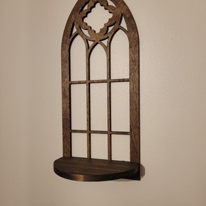 Gothic Window Shelf- Unique Cathedral Wood Shelves for Plants, Candles, and Treasures- Ideal Home Decor Gift