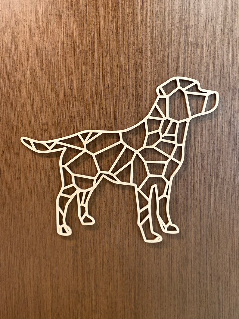 Geometric Wooden Dog Wall Art Dog Wall Decor Dog Lover Etsy