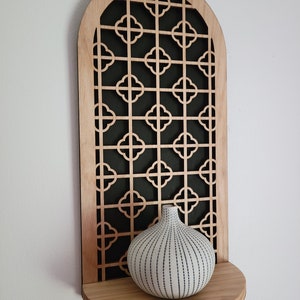 Floating Cathedral shelf - Accent shelf - plant shelf - wall décor- crystal display shelf - Wood shelf- Bohemian Wall Art