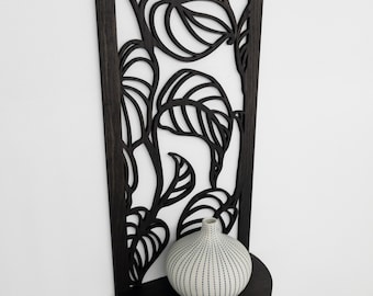 Leaf shelf no backer - Accent shelf - plant shelf - wall décor- crystal display shelf - Wood shelf- Bohemian Wall Art -floating shelf