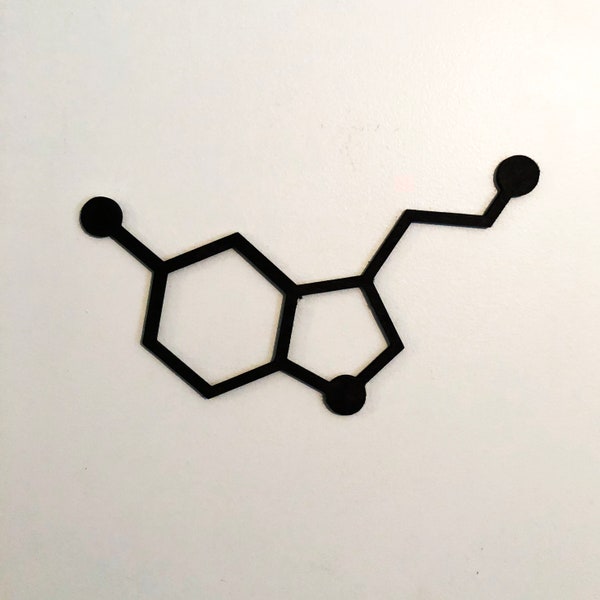 Serotonin - Happiness - Molecule Shelf - Wall Art - Scientist - Pharmacology - Psychology Wall Art -Chemistry - Science Décor