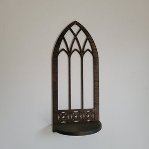 Gothic Window Shelf- Unique Cathedral Wood Shelves for Plants, Candles, and Treasures- Ideal Home Decor Gift