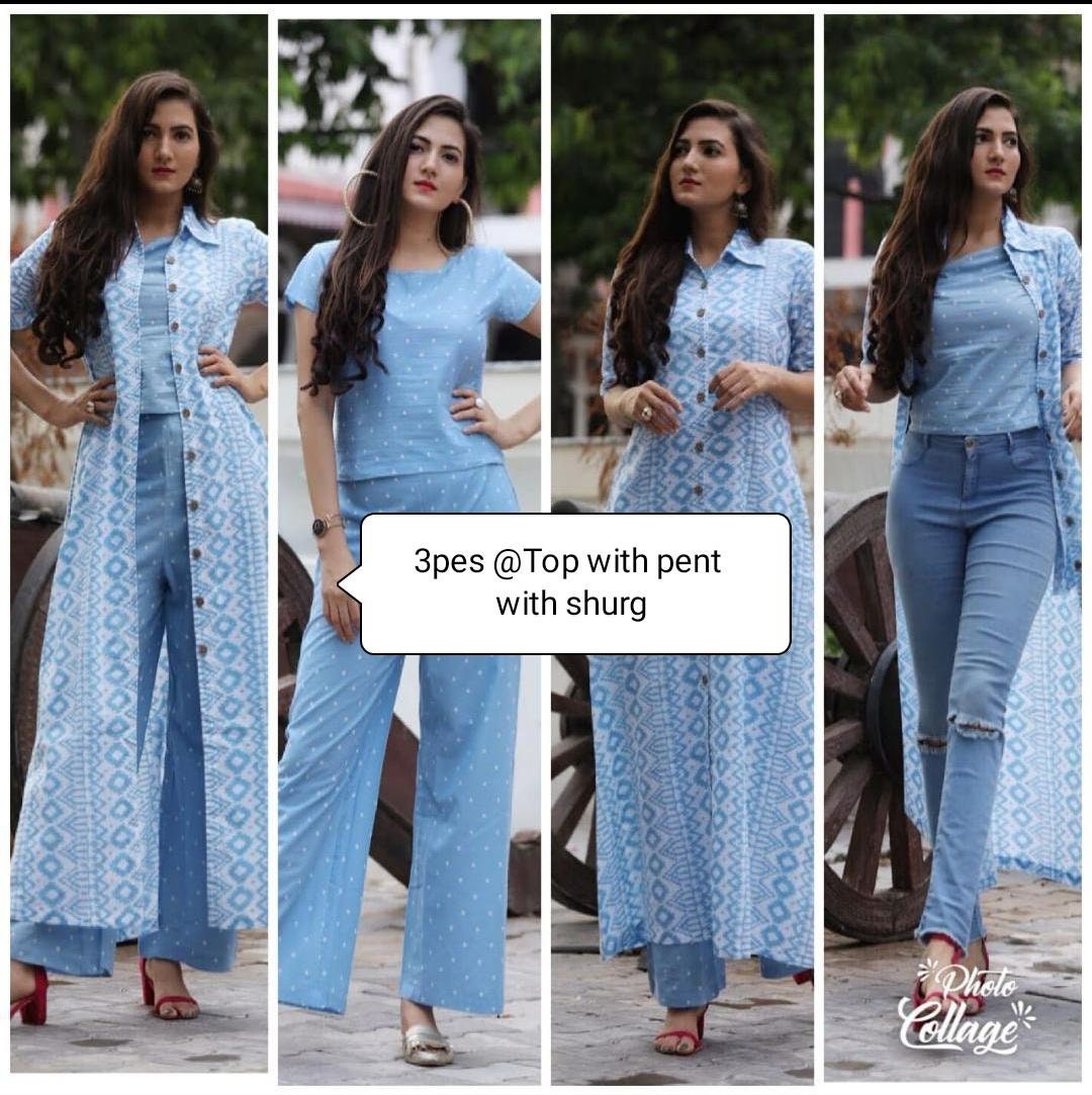Three Piece Dress Shrug Pant With Long 