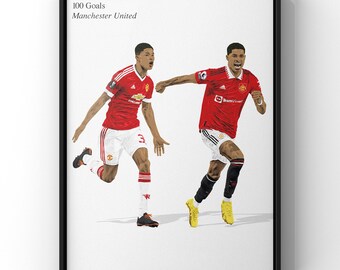 Marcus Rashford 100 Goals Print