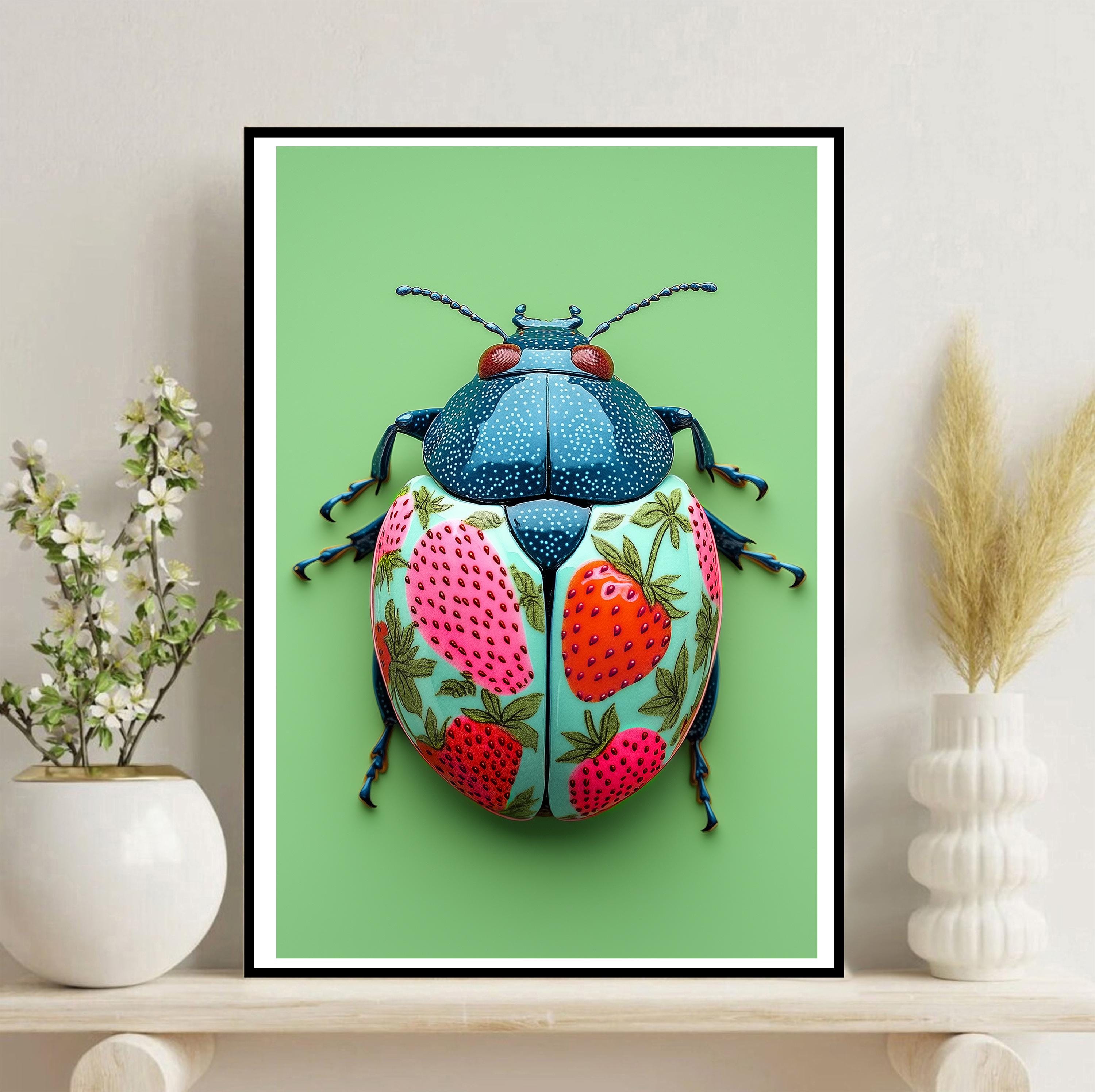 Strawberry Ladybug Nursery Printable Lady Bug Poster Digital Download ...