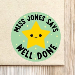 35 Personalised Teacher Stickers/ Well done stickers/ Reward stickers/ Teacher stationery/ Personalised stickers/ Teacher/ School