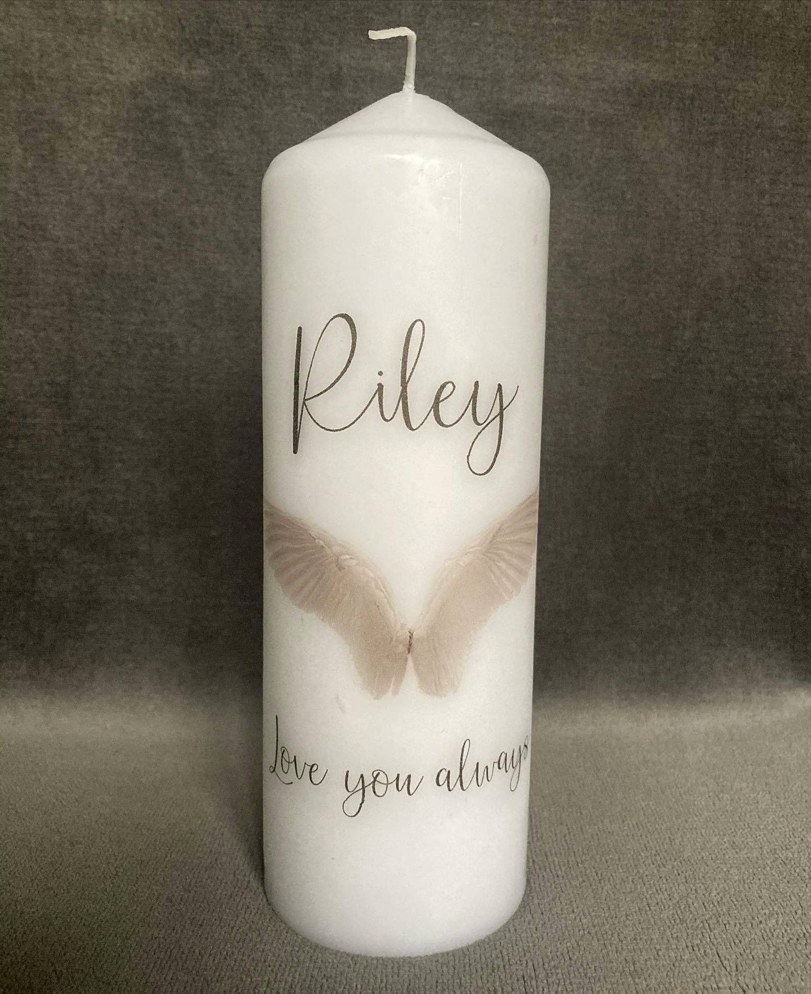Angel Wings Personalised Memorial Candle Etsy