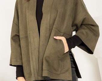 suede kimono jacket