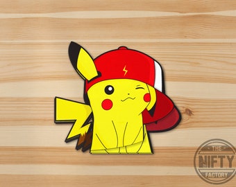 Pikachu Peeper: 3" and 5" Vinyl Waterproof Sticker Decal; UV Laminated