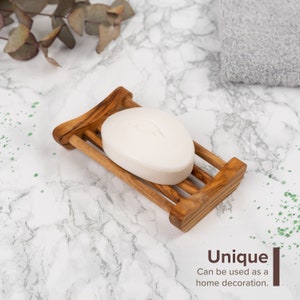 Soap Dish made of Tunisian Olive Wood | Wooden Soap Dish | Wooden Soap Saver | Soap Deck