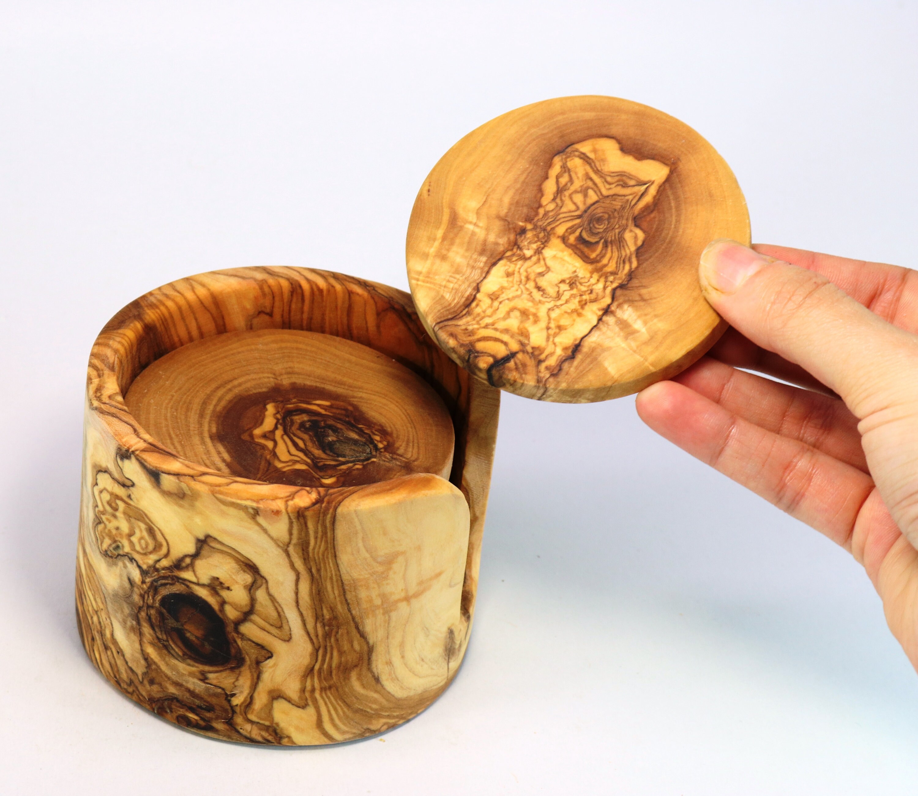 Set of 6 Wooden Drink Coasters Coasters with holder made of Etsy