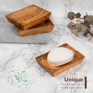 Soap Dish made of Tunisian Olive Wood | Wooden Soap Dish | Wooden Soap Saver | Soap Deck