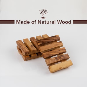 Set of 3 Soap Dishes made of Tunisian Olive Wood | Wooden Soap Dish | Wooden Soap Saver | Soap Deck