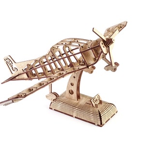 Treed-Puzzle Airplane 3D Wooden Puzzle - Airplane Model Kit to Build - - Wooden Model to Build Brain Teaser for Adults