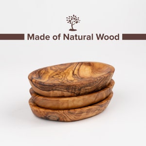 Set of 3 Soap Dishes made of Tunisian Olive Wood | Wooden Soap Dish | Wooden Soap Saver | Soap Deck