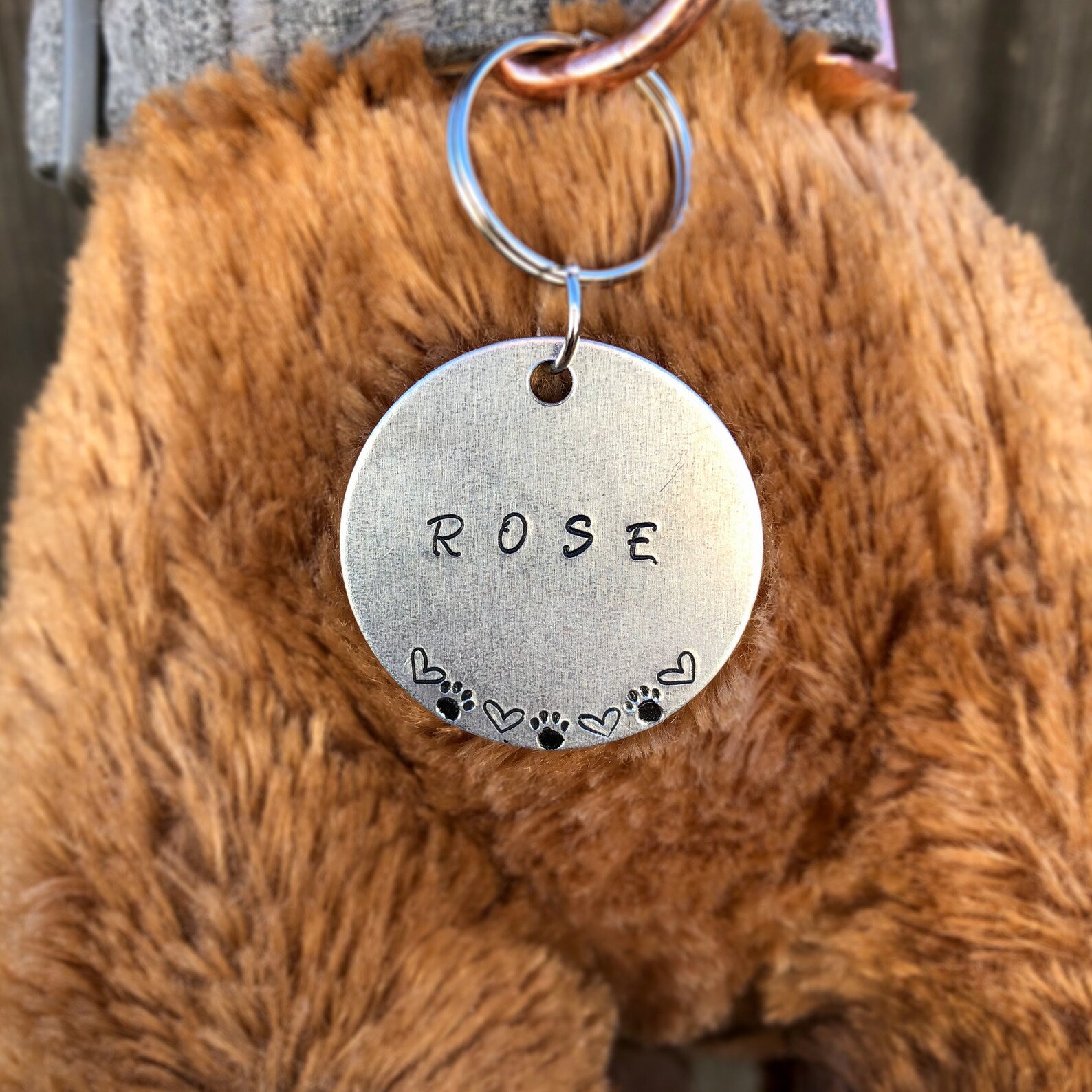 Handstamped Dog Tag Metal Dog Tag Personalized Dog Tag Etsy