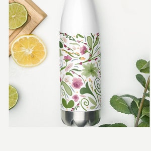 Garden Floral Water Bottle image 1