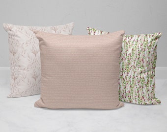 Neutral Beige Hand Writing Pattern Pillow Case (Natural colors, original handwritten font, scripture, throw pillow, couch pillow)