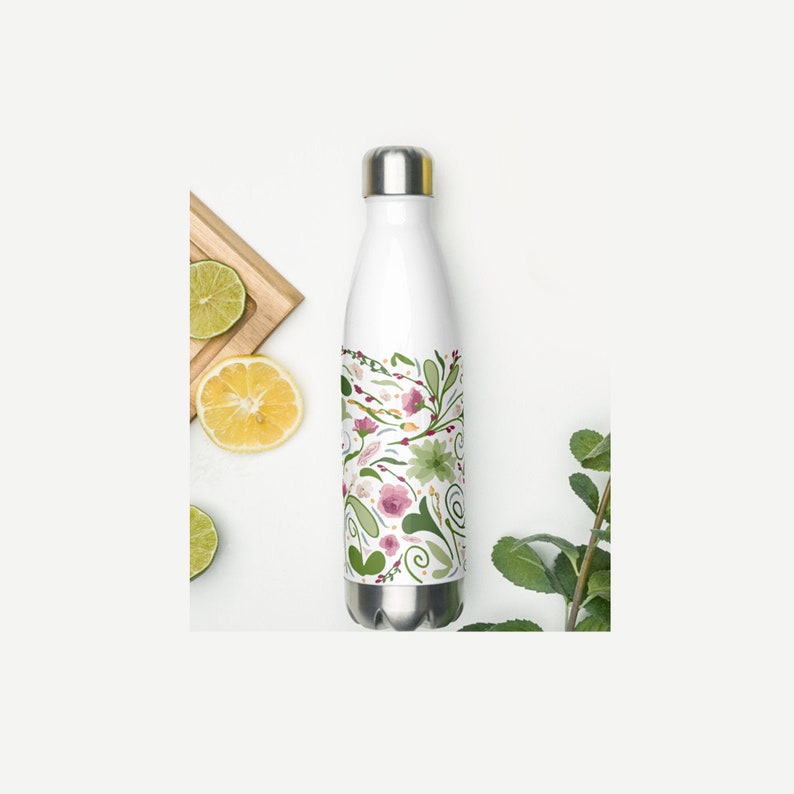 Garden Floral Water Bottle image 1