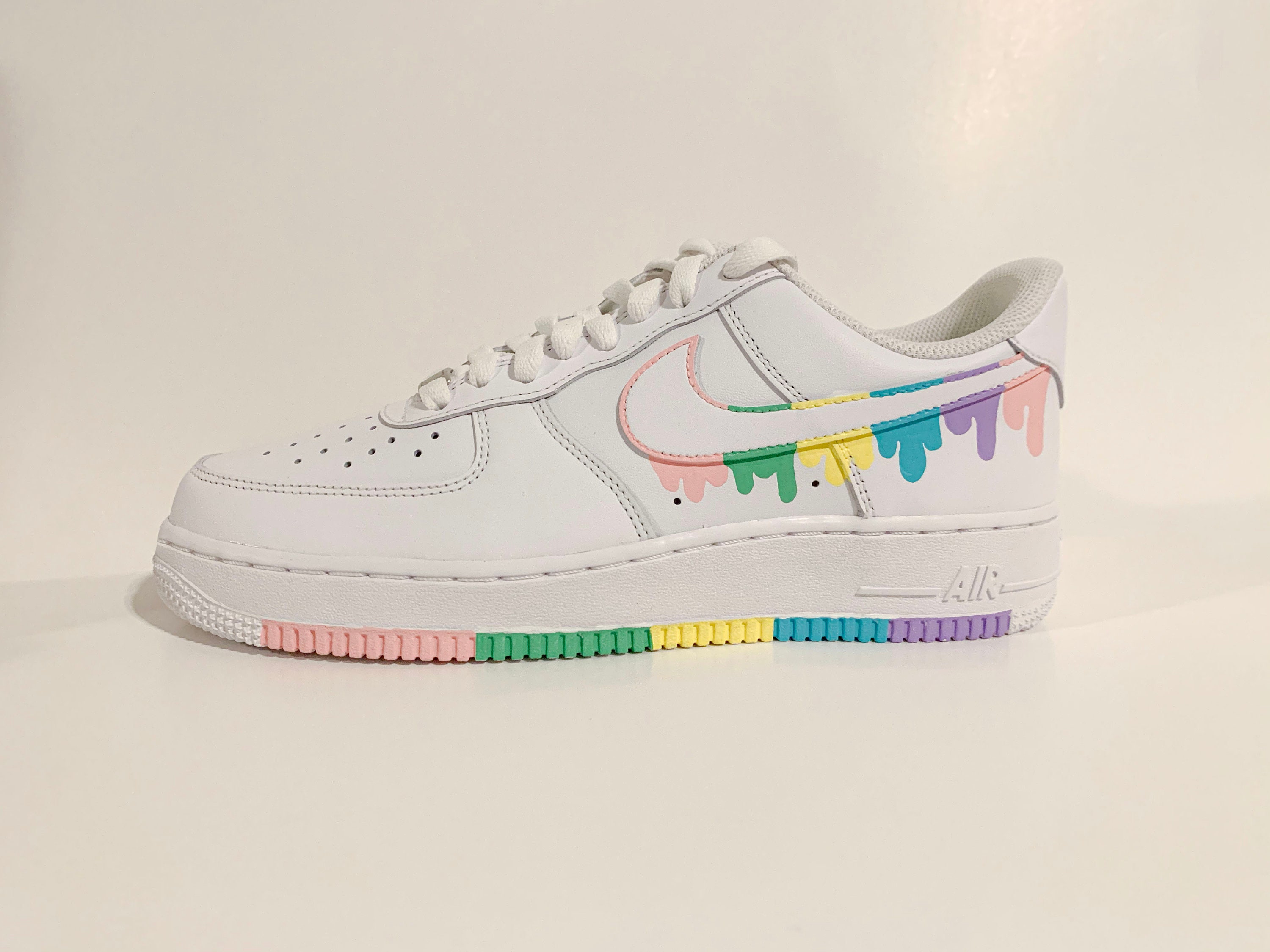 Pastel Rainbow Drip Custom Nike Air Force 1 07 | Etsy