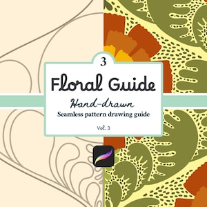 Procreate Pattern Template Floral Ogee | Hand Drawn Seamless Pattern Drawing Guide Vol. 3 | PNG PDF SVG
