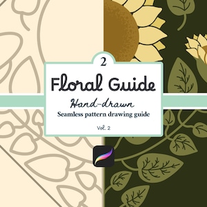 Floral Diamond Pattern Making Kit for Procreate | Hand Drawn Seamless Stamp | Repeat Template | Instant Download