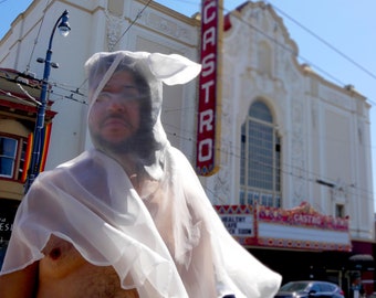Chiffon Capelet -- Face Mask, Gay Beekeeper, Personal Protection Elegance, Quarantine Social Distance Fashion, Glamour
