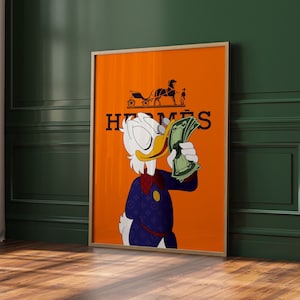 Scrooge Mcduck, Alec Monopoly Inspired, Modern Wall Decor, Modern Pop Art, Gifts for Him, Luxury Art, Scrooge McDuck Pop Art, Office Decor