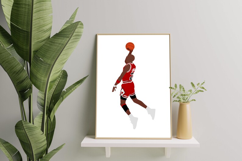 Michael Jordan Dunk Poster Michael Jordan Print Minimalist - Etsy