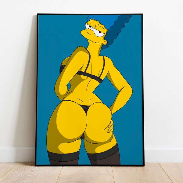 Marge Simpson Digital Art Print, moderne Pop Art Digitaldruck, Cartoon Art, Marge Simpson Pop Art, einzigartige Graffiti hochwertige Bikini Art