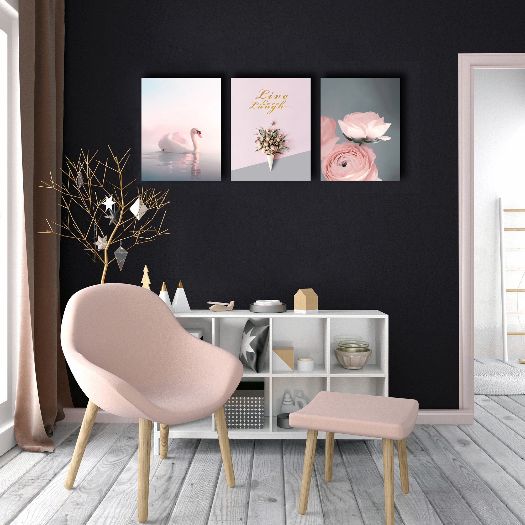 Wall Art for Bedroom Canvas Set of 3 panels Paintings for | Etsy