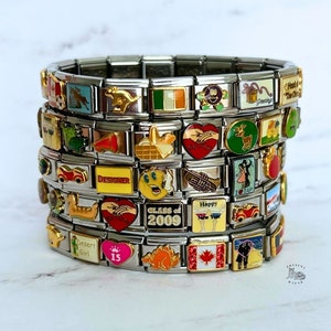 Italian Charm Bracelet, Mystery Vintage Italian Charm Bracelets, Italian Charms, Y2K Jewelry, Charm Bracelets, Bracelets for Women, Matching image 1