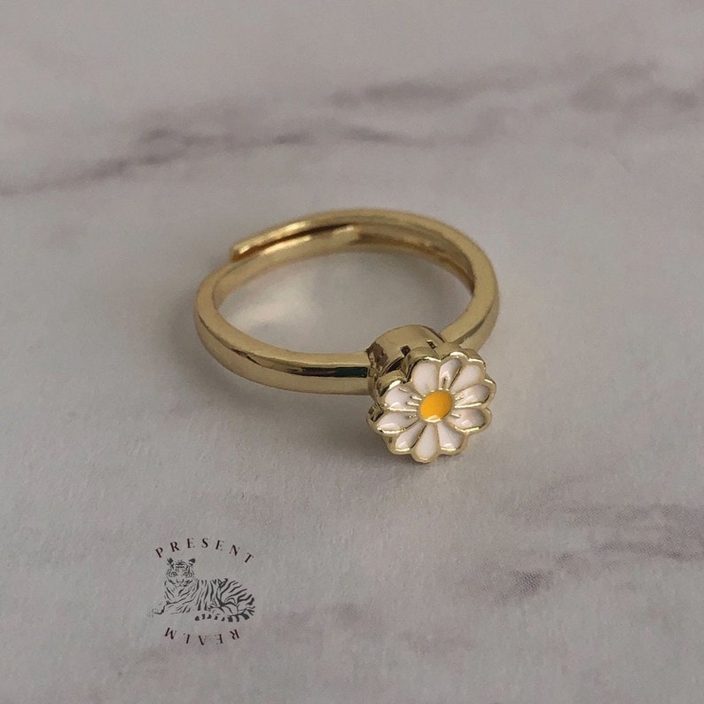 Daisy Fidget Ring Spinner Ring Anxiety Ring Meditation Etsy