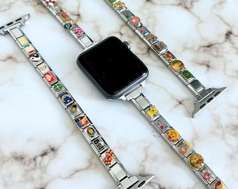 Custom Italian Charm Bracelet for Smartwatch, Silver Italy Charms Bracelet, Vintage Best Friend Bracelet, Handmade Italian Watch Bracelets