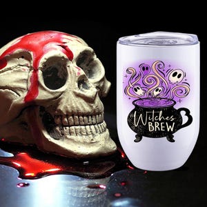 Funny Halloween insulated wine tumbler. Makes a great gift for a friend. Personalization available.