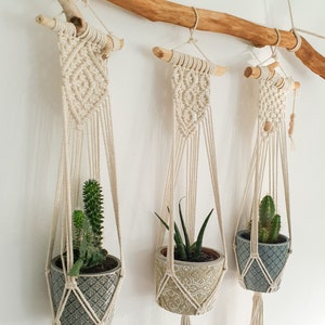 Macramé hangmand 63 x 15 cm / individueel of in set - Macramé hangmand