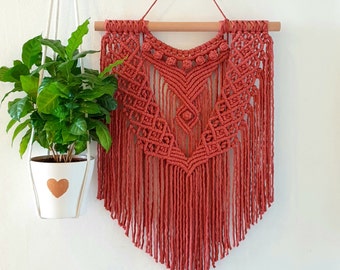 Muttertagsgeschenk - Wandbehang Makramee 55 x 40 cm -  Boho Deko Wand - nützliche Geschenke für Frauen