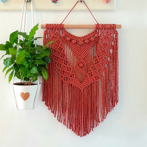 Muttertagsgeschenk - Wandbehang Makramee 55 x 40 cm -  Boho Deko Wand - nützliche Geschenke für Frauen