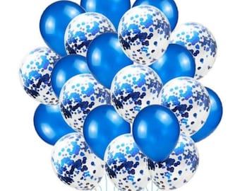 Royal Blue Confetti Balloons, Birthday Party Decoration