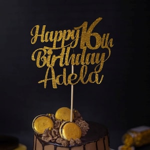 Personalized Happy Birthday Cake Topper/Glitter Personalized Happy Birthday Cake Topper/Custom Birthday Decoration/ Cake Topper for Birthday