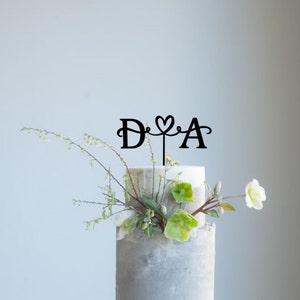 Personalized Initials Cake Topper/Custom Script Cake Toppers for Wedding/Personalized Monogram Wedding Cake Topper/Rustic Wedding Cake Toppe