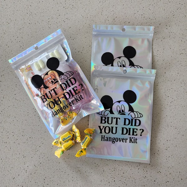 Disney Bachelorette Party But Did You Die Hangover Kit Wedding Hangover Kit Bag Bachelorette Party Favor Girl Oh Shit Kit Over Night Wedding