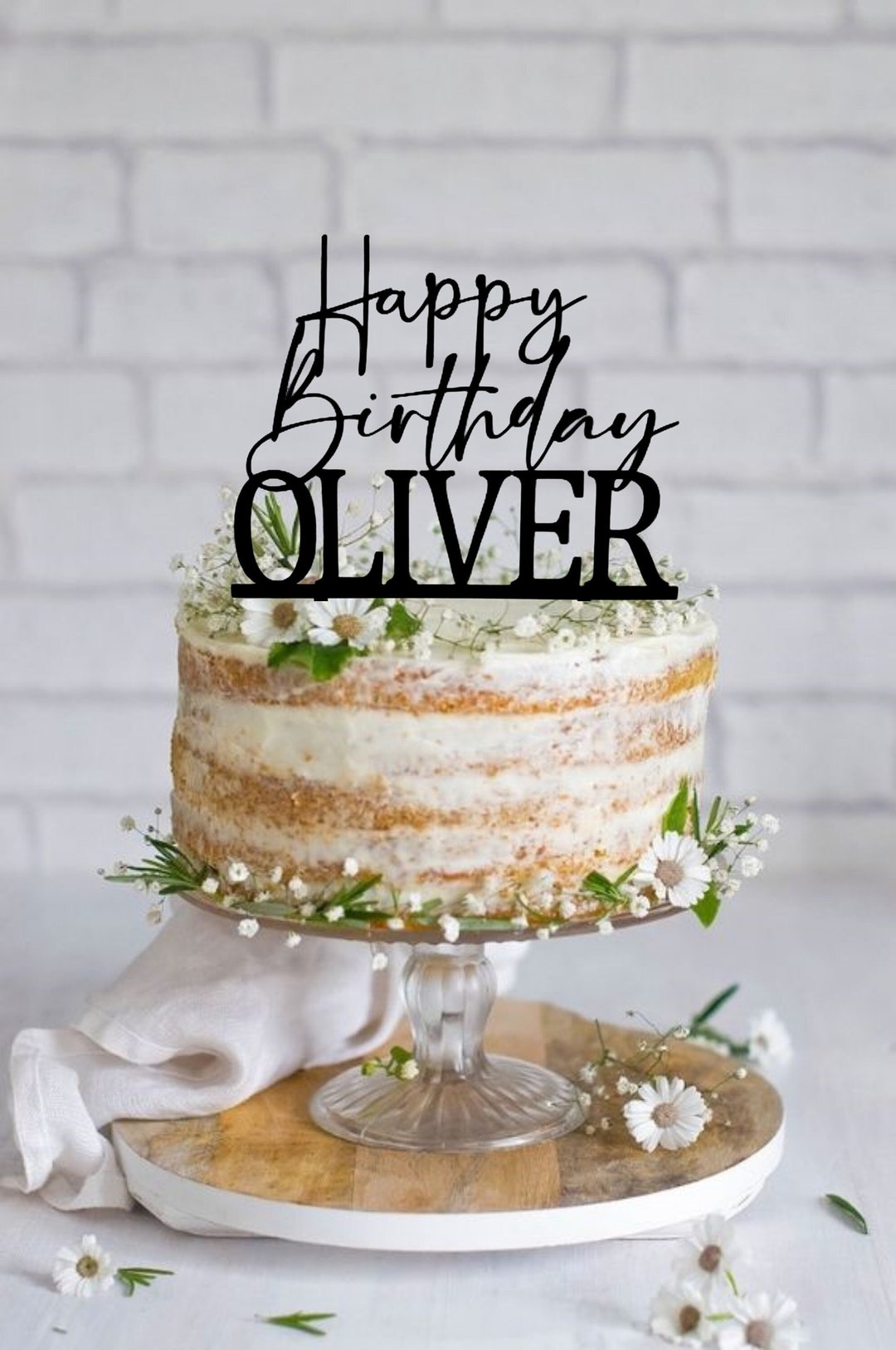 Happy Birthday Cake Topper With Name Personalized Birthday - Etsy