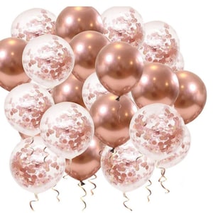 Blush Balloon Rose Gold Confetti Balloon Rose Gold Metallic Balloon/Bridal,Bachelorette Party Birthday Party  Decoration 12&quot; Party Balloon