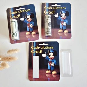 porte-monnaie pour l'obtention du diplôme | Porte-monnaie Mickey mouse pour diplômés | Cadeau en argent | Idée cadeau en espèces | Carte de paiement pour diplômés| Carte Bruh pour les diplômés