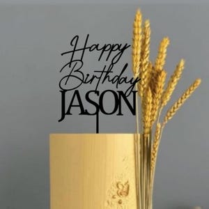 Happy Birthday Tortendeko mit Namen Personalisierte Geburtstagstorte Topper Personalisierte Geburtstagstorte Topper Holz-Acryl Tortendeko