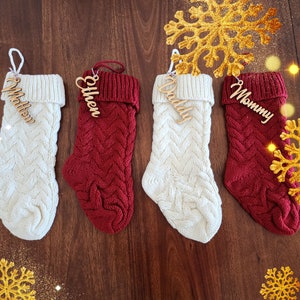 Christmas Stocking Name Tags/Wooden Name Tag/Stocking tags personalized/Name Ornament tags/Customized wooden labels/Stocking tag/Gift tags